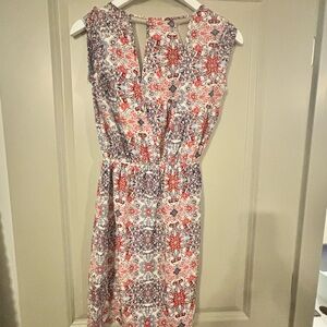 Lot of 2 Floral Sleeveless Dress - Orange and Blue & Blue & White Jumper XS